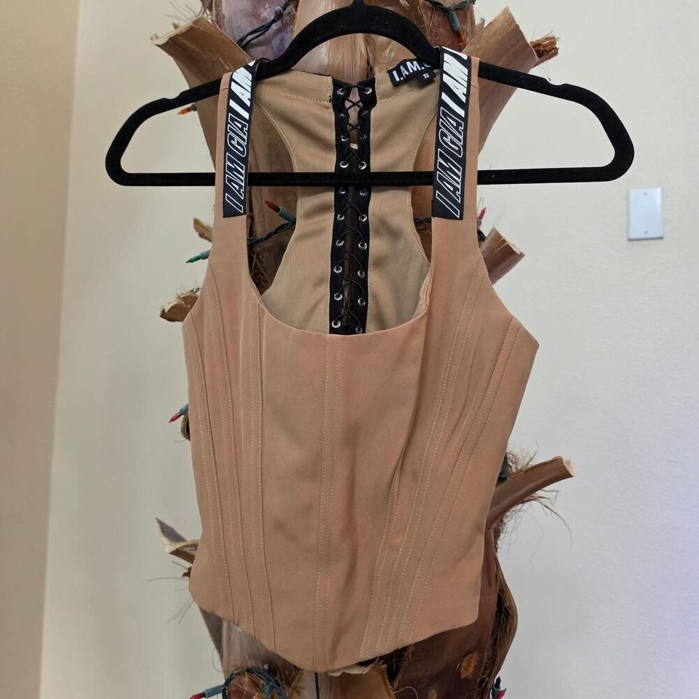 Iamgia Women's Tan and Black Corset